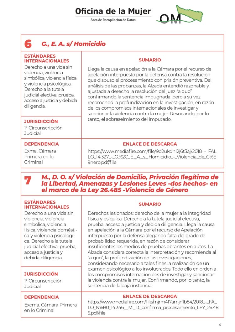 Dieron a conocer el primer registro de sentencias con perspectiva de género