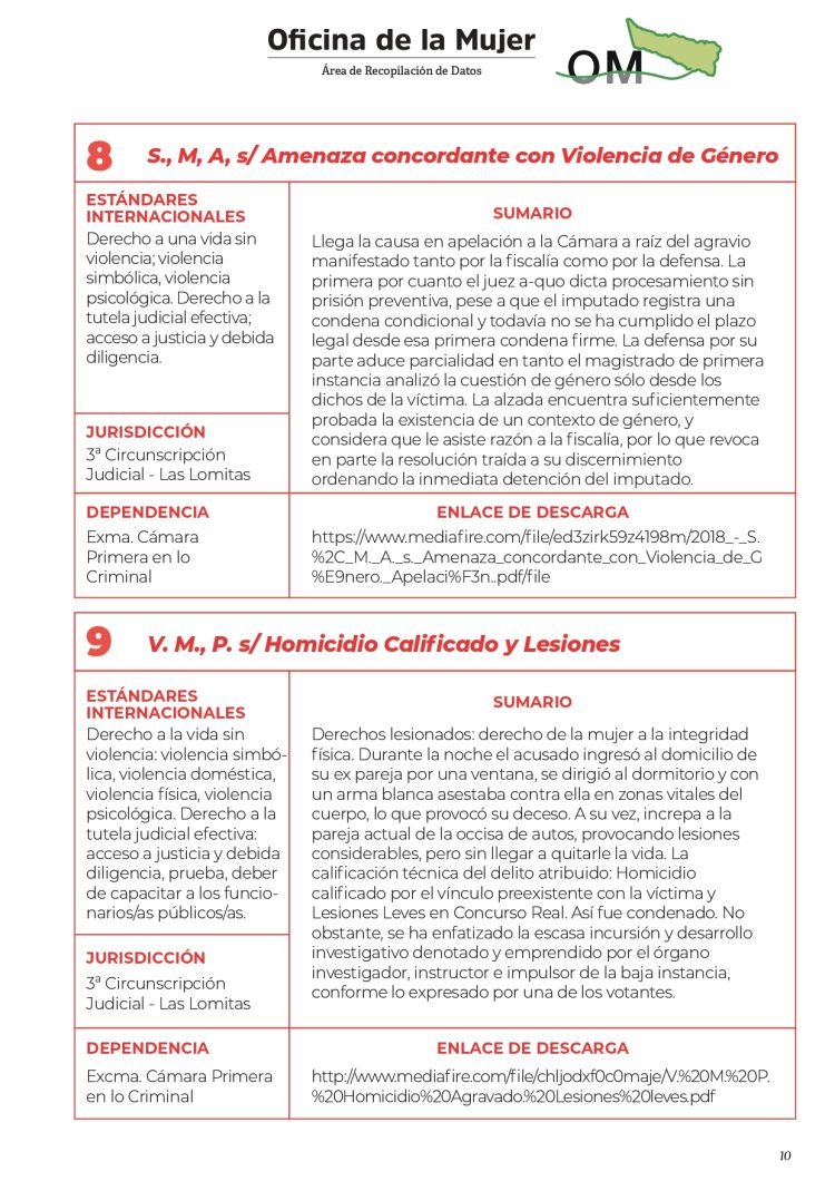 Dieron a conocer el primer registro de sentencias con perspectiva de género