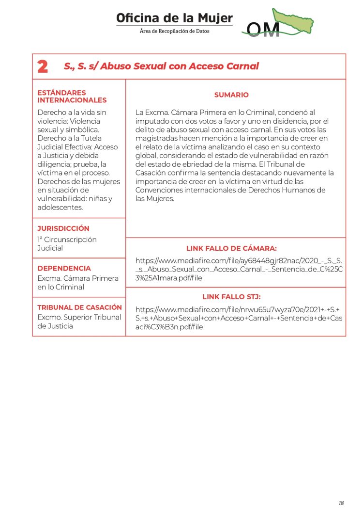 Dieron a conocer el primer registro de sentencias con perspectiva de género