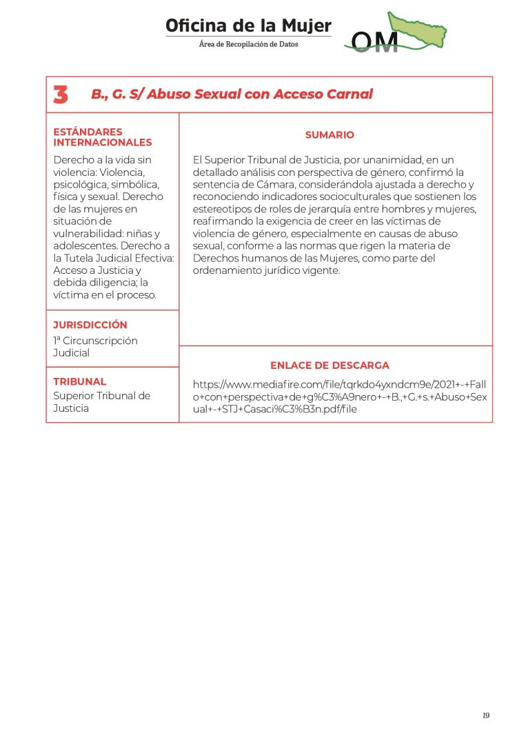 Dieron a conocer el primer registro de sentencias con perspectiva de género