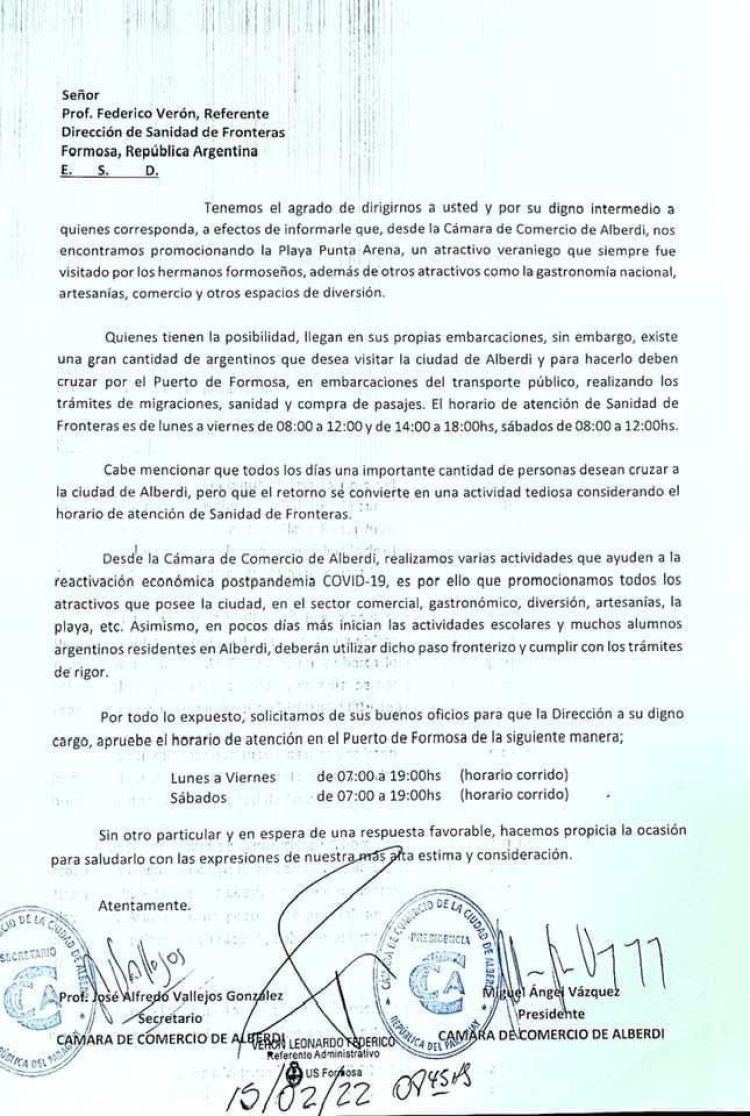Gestionan un servicio de balsas y ferry entre el puerto de Formosa y Alberdi