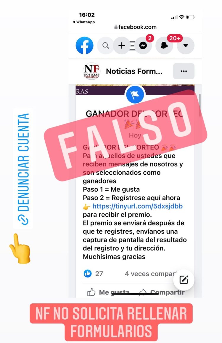 Estafa virtual: piden datos personales a supuestos ganadores de sorteo de NF
