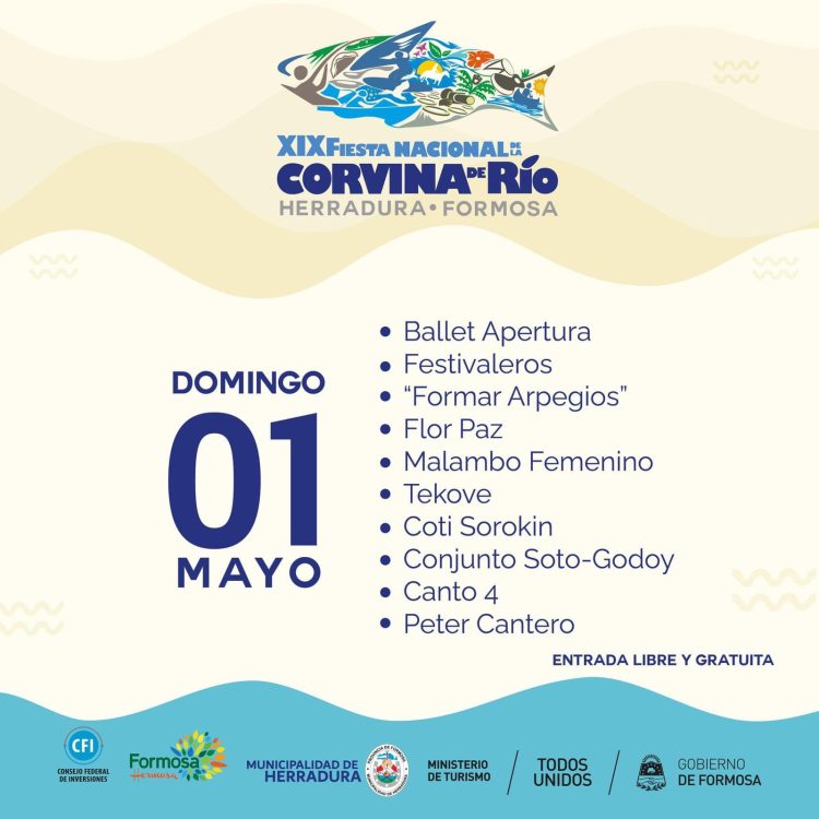 Fiesta de la Corvina de Río: habrá destacados artistas y sortearán un auto 0km