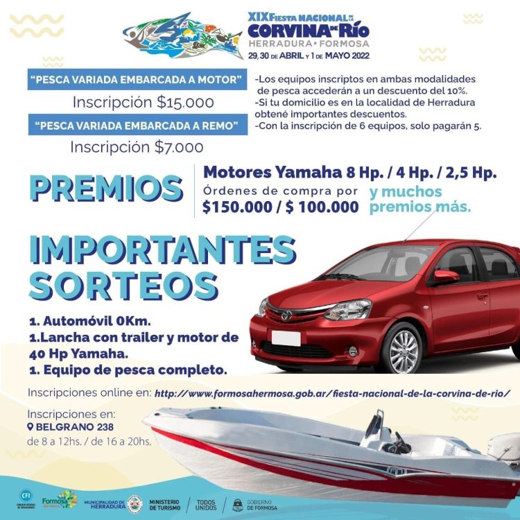 Fiesta de la Corvina de Río: habrá destacados artistas y sortearán un auto 0km