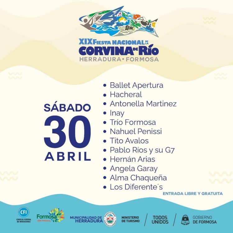 Fiesta de la Corvina de Río: habrá destacados artistas y sortearán un auto 0km