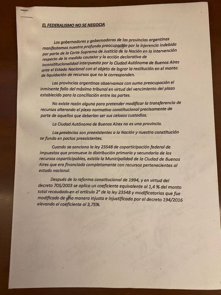 Insfrán, en «modo opositor» a Larreta, se sumó a gobernadores que cuestionan «la injerencia indebida» de la justicia