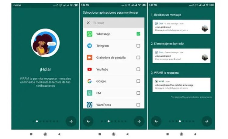 El truco para saber qué decían los mensajes eliminados en WhatsApp