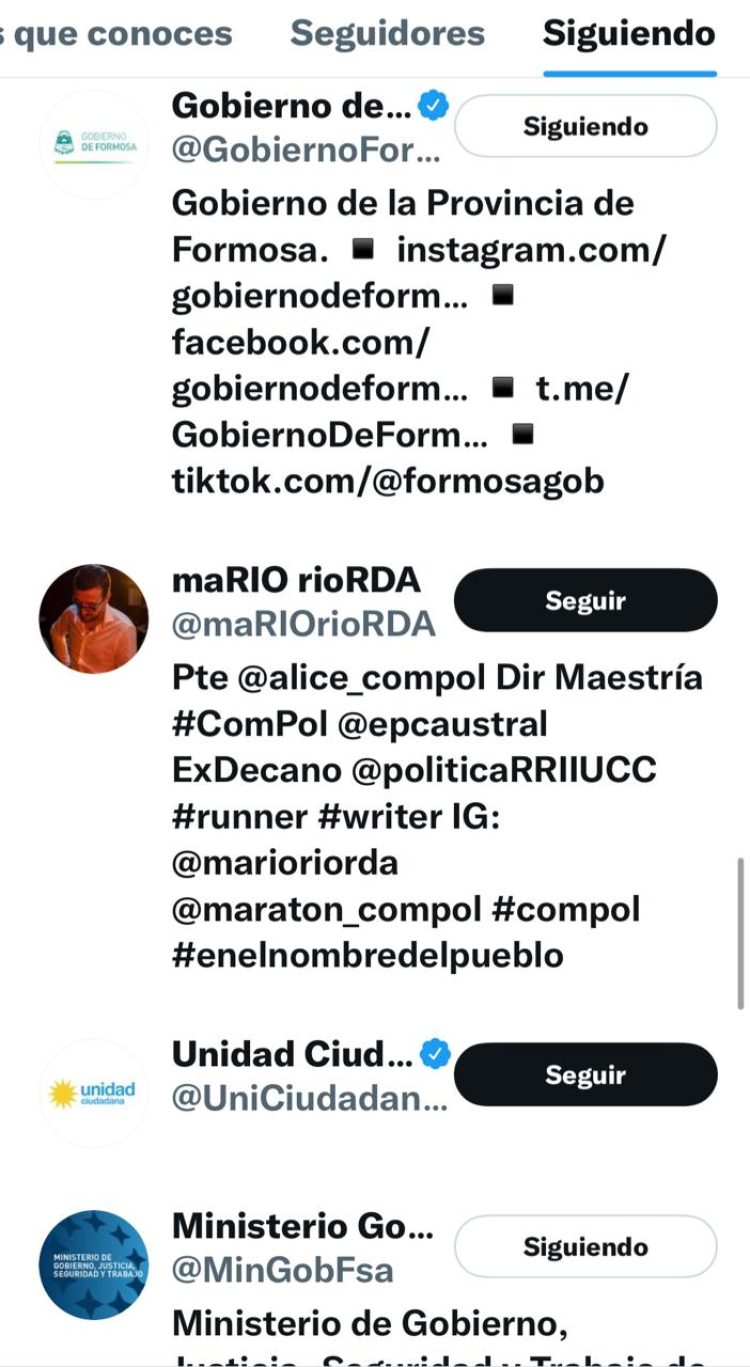 Quiénes son los 71 elegidos de Gildo Insfrán en Twitter