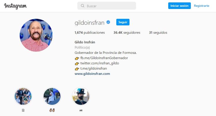 Gildo, en Instagram, sigue a 31 personas; ¿quiénes son?
