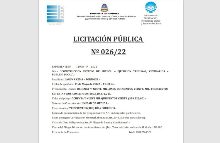 Más plata para el parque acuático del C5 y un estadio para un pueblo del interior
