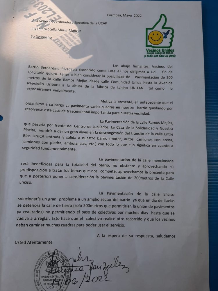 Vecinos piden la pavimentación de 200 metros de la calle Ramos Mejía
