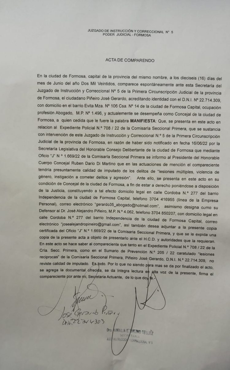 Gerardo Piñeiro: “Aunque nos quieran apretar no nos van a poder callar”