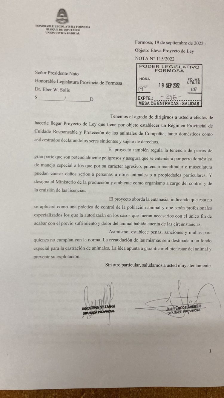 Promueven en Formosa un proyecto de ley que reconozca a animales como sujetos de derecho