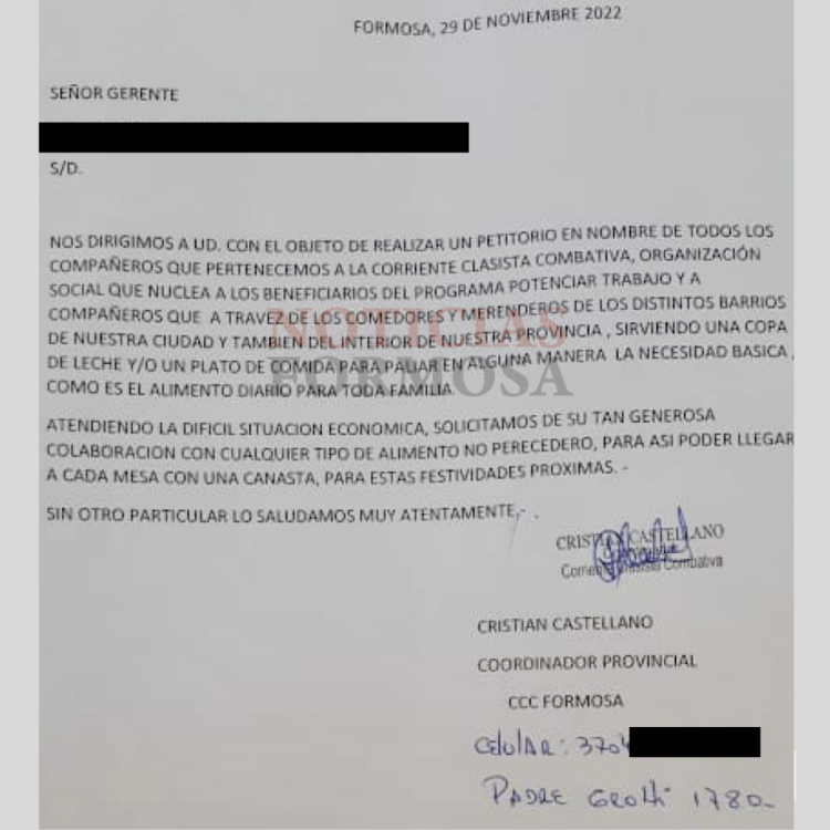 Beneficiarios de planes sociales piden «alimentos» a supermercados «para pasar las fiestas»