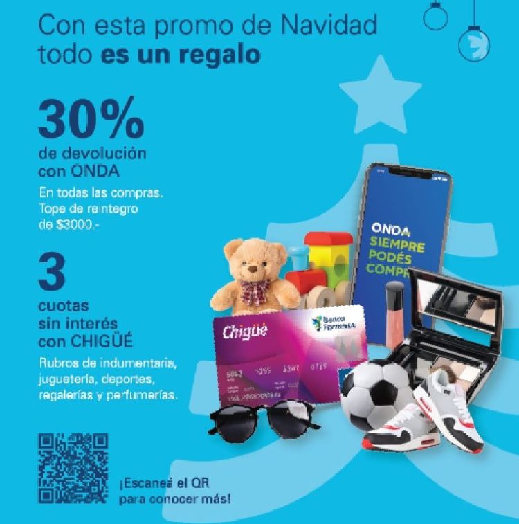 Promo BF: 30% de devolución con Onda y 3 cuotas sin interés con Chigüé