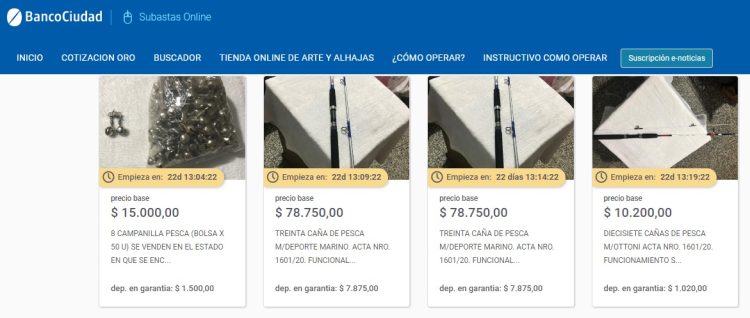 Aduanas Formosa realizará subasta pública online de elementos de pesca