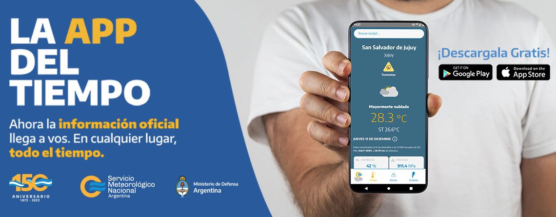 El Servicio Meteorológico Nacional presentó la app oficial del tiempo