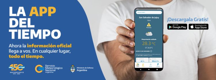 El Servicio Meteorológico Nacional presentó la app oficial del tiempo