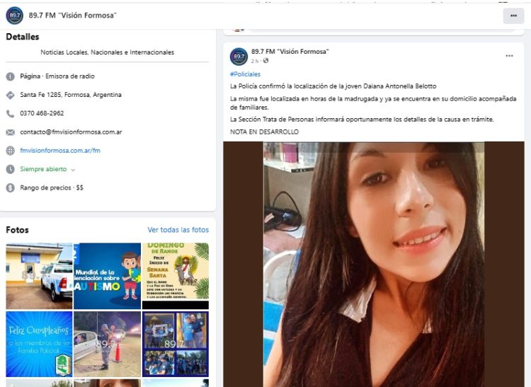 Apareció Diana Belotto, familiares dijeron que fue «violada y secuestrada, pero logró escapar»