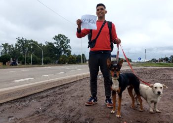 El amor por sus mascotas lo llevó a hacer dedo desde Misiones a Formosa