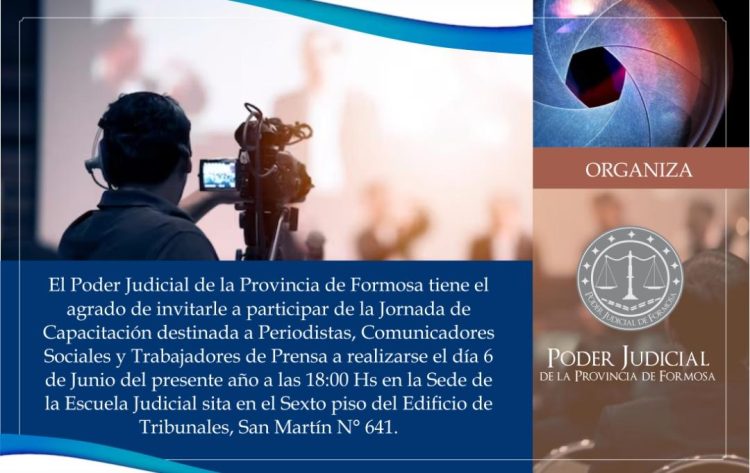 El Poder Judicial brindará una jornada de capacitación por el “Día del Periodista”