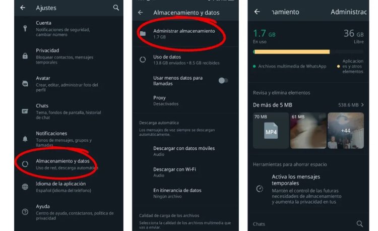 Cómo borrar archivos de WhatsApp en el celular para liberar espacio