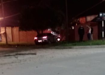 Despistó y terminó contra un tapial (video)
