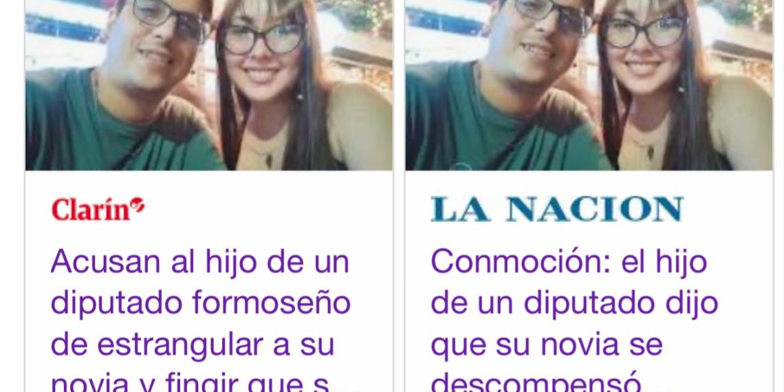 Hijo de un diputado dijo que su novia se descompensó por falta de aire, pero había sido estrangulada