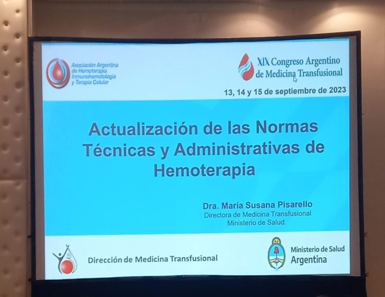Especialistas del Centro Provincial de Hemoterapia en Congreso Argentino de Medicina Transfusional