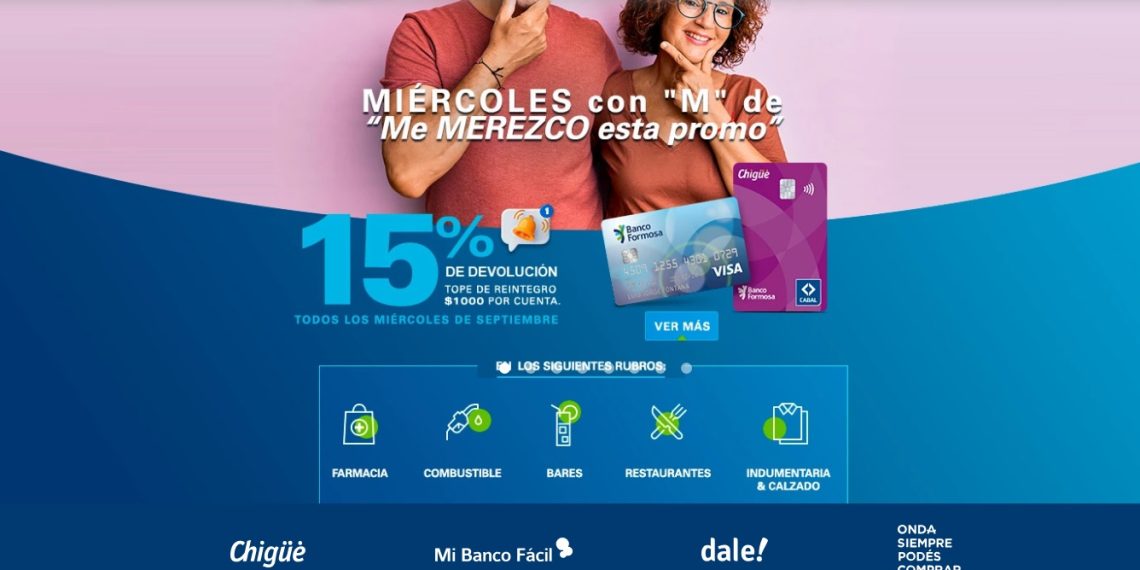 Banco Formosa lanza «Miércoles de Tarjeta» con devolución del 15%