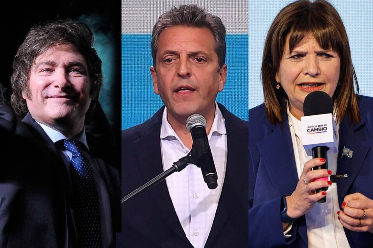 Encuesta: Milei, Bullrich y Massa separados por 4 puntos