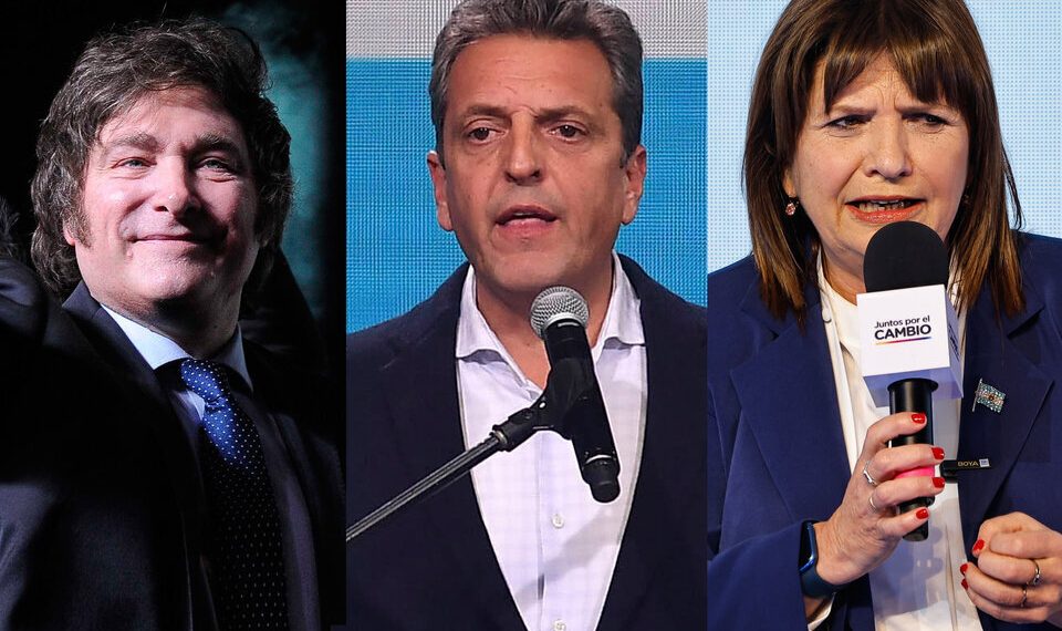 Encuesta: Milei, Bullrich y Massa separados por 4 puntos