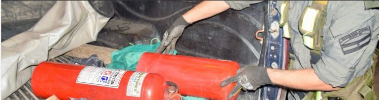 GN detectó dos matafuegos con 21 kilos de ketamina en su interior: hay tres detenidos