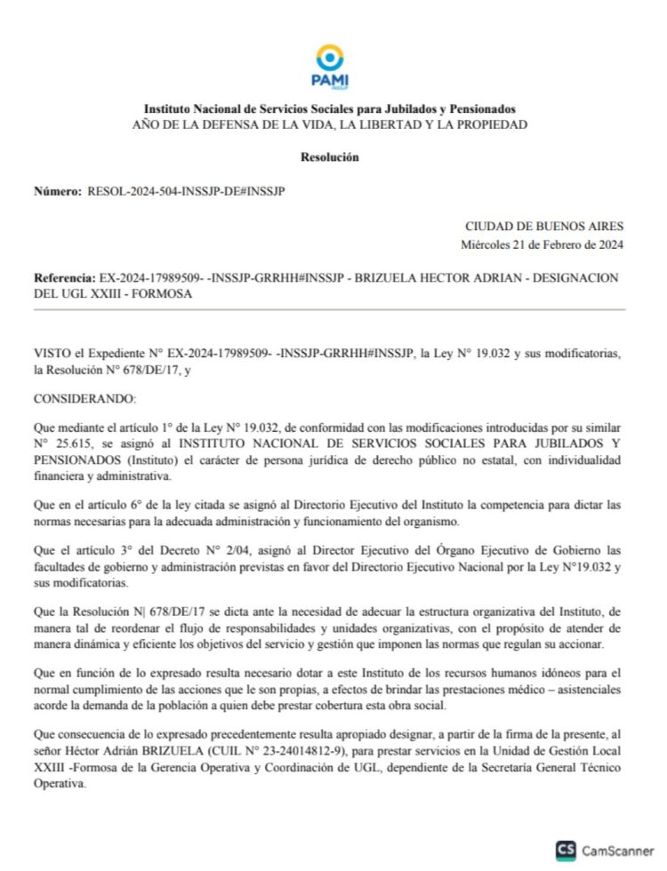 Un referente de Gerardo González fue designado como titular del PAMI Formosa
