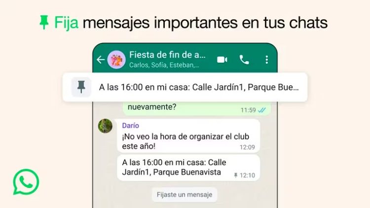WhatsApp cambió: ahora se pueden fijar hasta tres mensajes en un chat
