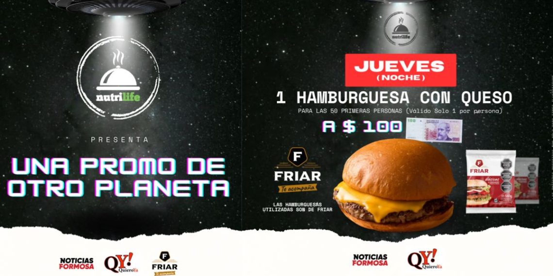 Nutrilife ofrece promoción de hamburguesa a $100 para este jueves