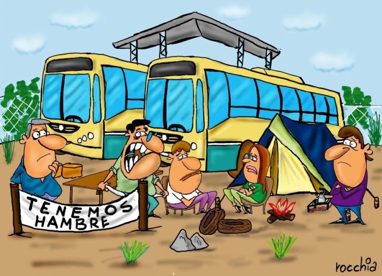 Colectivos: La UTA se plantó y toma la empresa, antes de salir a trabajar quieren que CdS le pague salarios adeudados