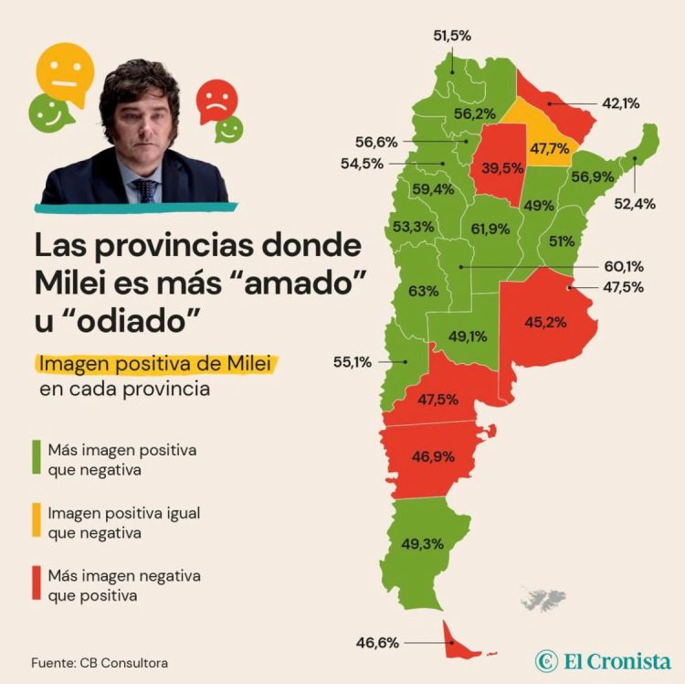 Formosa, entre las provincias en donde Milei es más «odiado» que «amado»
