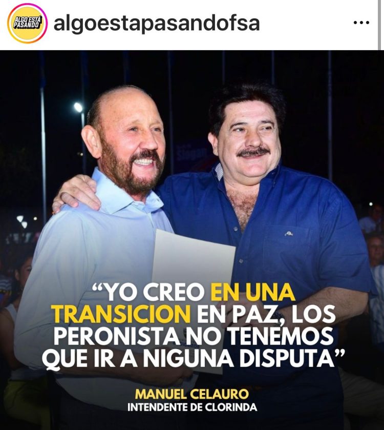“Así como Floro entregó el bastón a Joga y éste a Insfrán; Gildo seguramente hará lo mismo cuando llegue el momento”