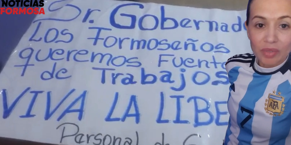 Natalia, la enfermera, avisó que iba ir al acto para mostrarle un cartel a Gildo Insfrán (video)