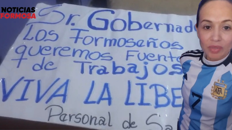 Natalia, la enfermera, avisó que iba ir al acto para mostrarle un cartel a Gildo Insfrán (video)