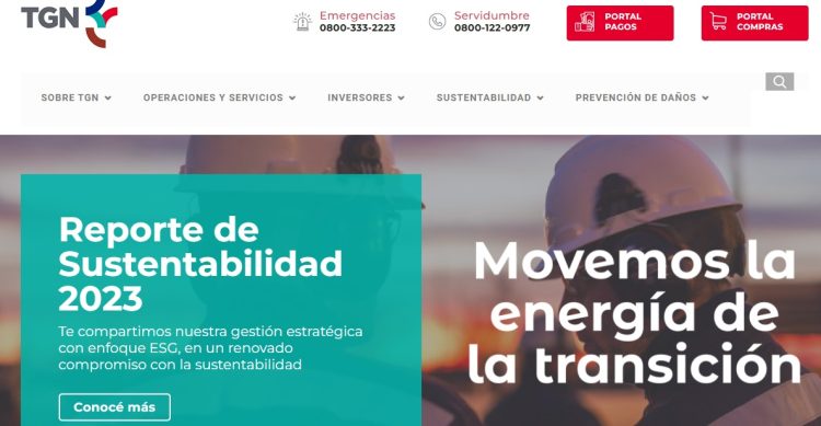 Transportadora Gas del Norte (TGN) publicó su reporte de sustentabilidad 2023
