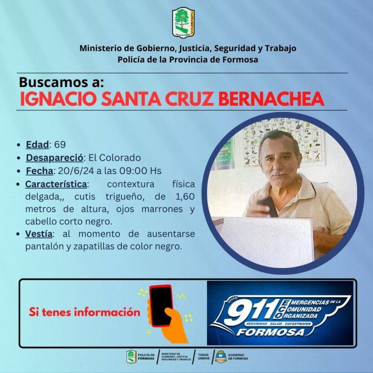 Encontraron una campera de Bernachea; lo buscan con perros y drones