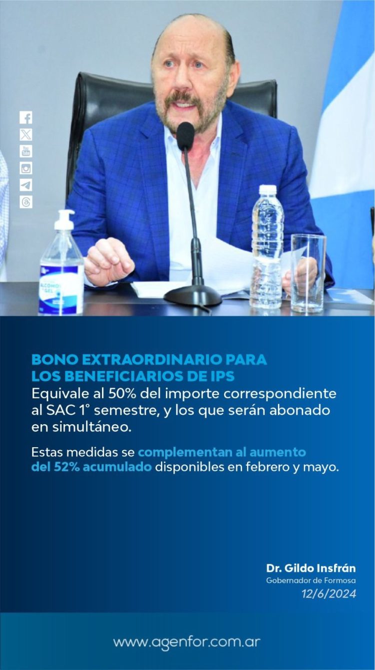 Insfrán anunció bono de $200 mil y adelanto del pago de aguinaldo que se pagarán la semana que viene
