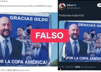No, no es real este supuesto cartel publicitario en el que se le agradece a Gildo Insfrán por la Copa América: es un meme