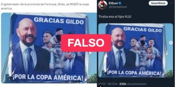 No, no es real este supuesto cartel publicitario en el que se le agradece a Gildo Insfrán por la Copa América: es un meme