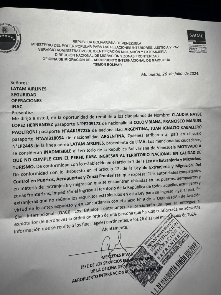 Invitaron a Paoltroni como veedor de las elecciones de Venezuela, pagó gastos de su bolsillo, pero lo deportaton