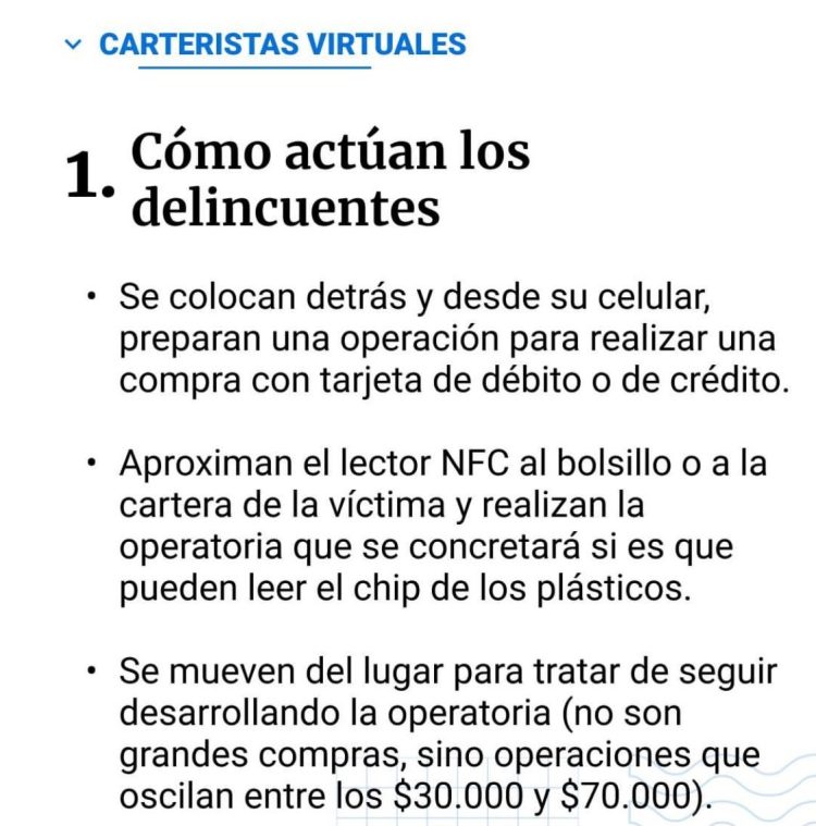Nueva modalidad de robo: a tener cuidado con los carteristas virtuales