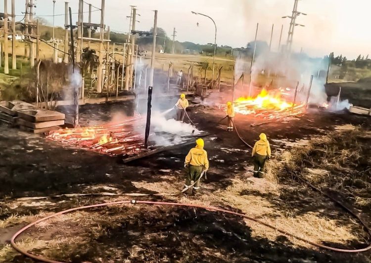 Quema de pastizal redujo a cenizas unos 300 postes de REFSA en El Colorado