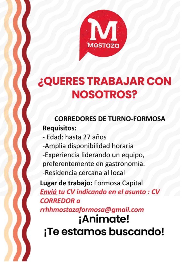 Segundo llamado de Mostaza para búsqueda de personal 